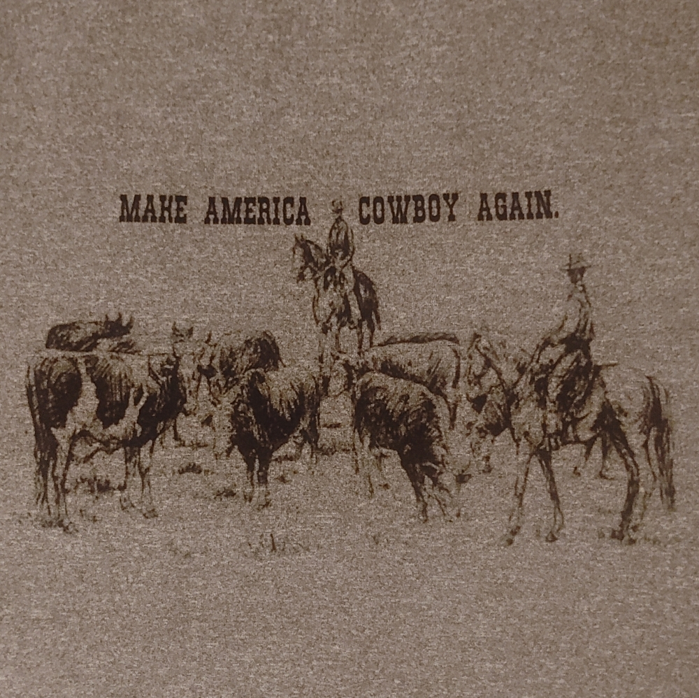 Cowboy Graphic T-Shirt - Make America Cowboy Again Large